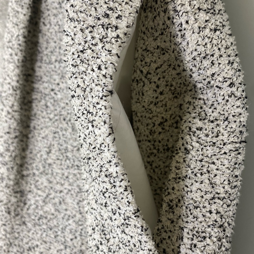 Club Monaco Black White Speckled Cotton Blend Fit Flare Dress Sz S Luxury Zipper - Picture 5 of 11